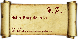Haba Pompónia névjegykártya